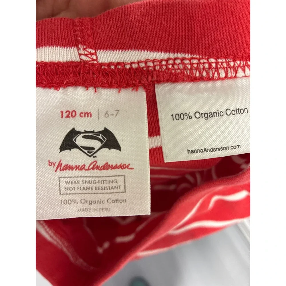 Hanna Anderson Red‎ and White Striped Shorts 100% Organic Cotton Boys 6-7 Yrs